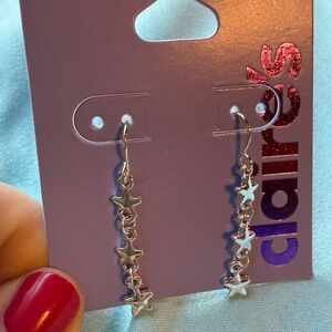 Claire's Silver Star Dangle Earrings